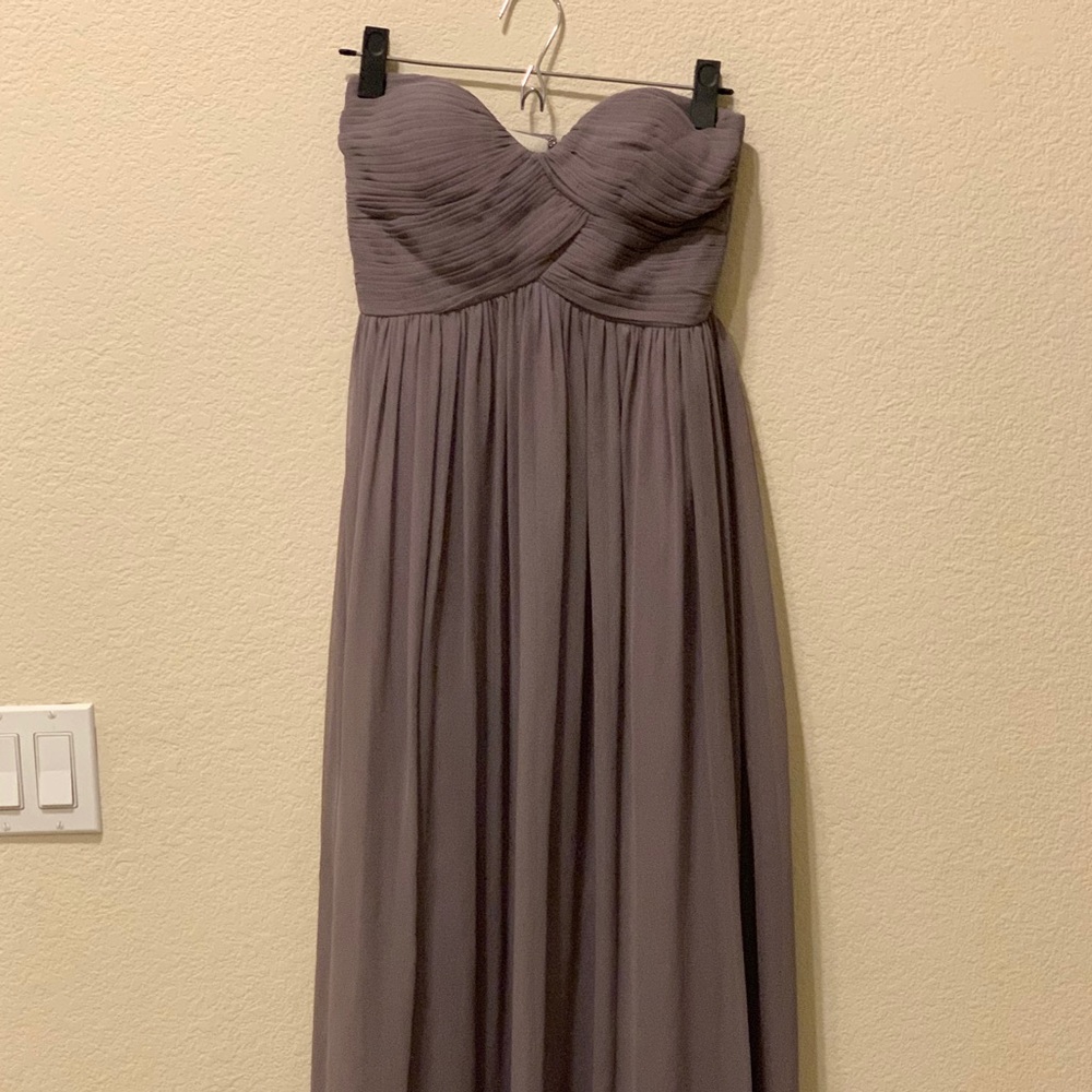 Long, chiffon bridesmaid dress
